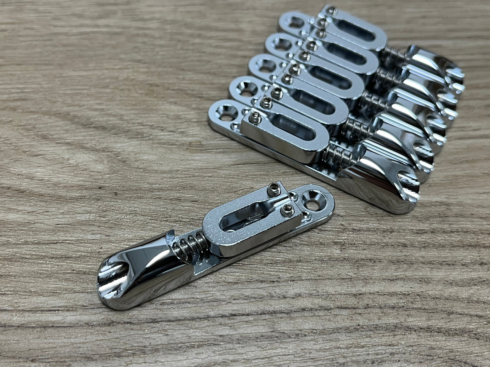 6 pieces Aumsen Solo Single String Guitar Bridge All brass CHROME — Aumsen guitar part