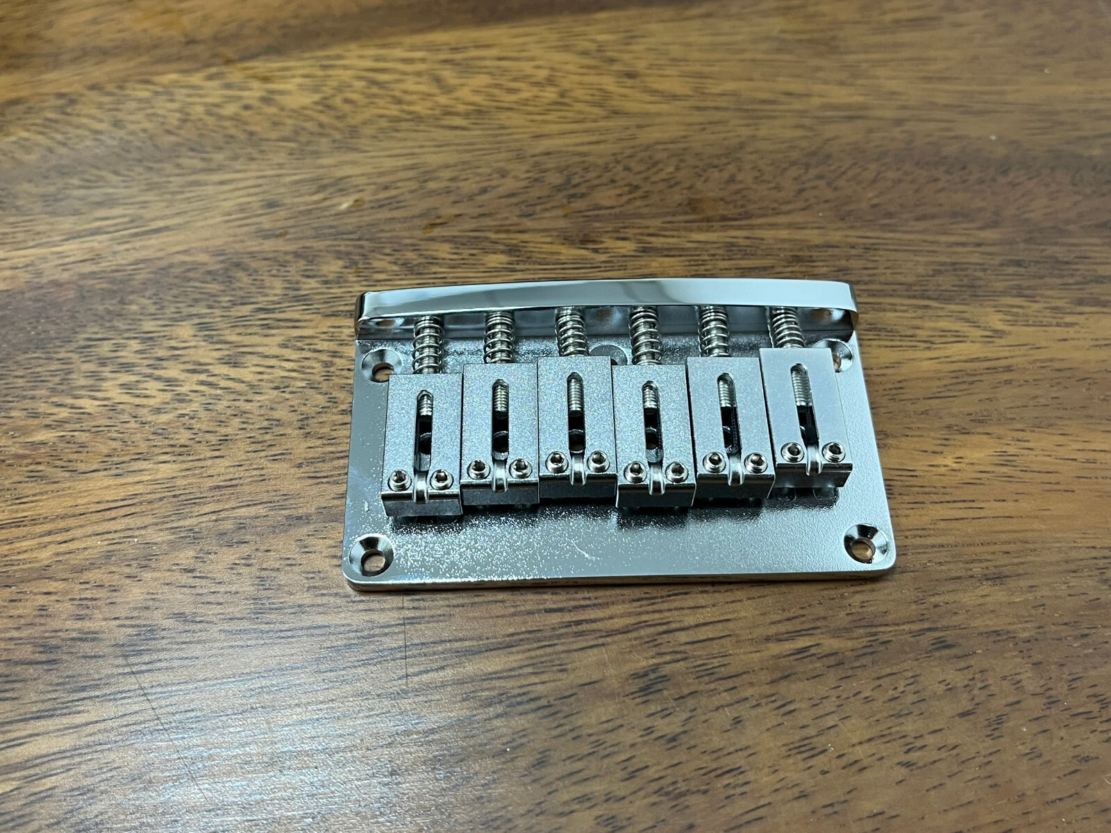 ALL Brass 6-string Guitar Bridge 2-1/16" Chrome — view 3
