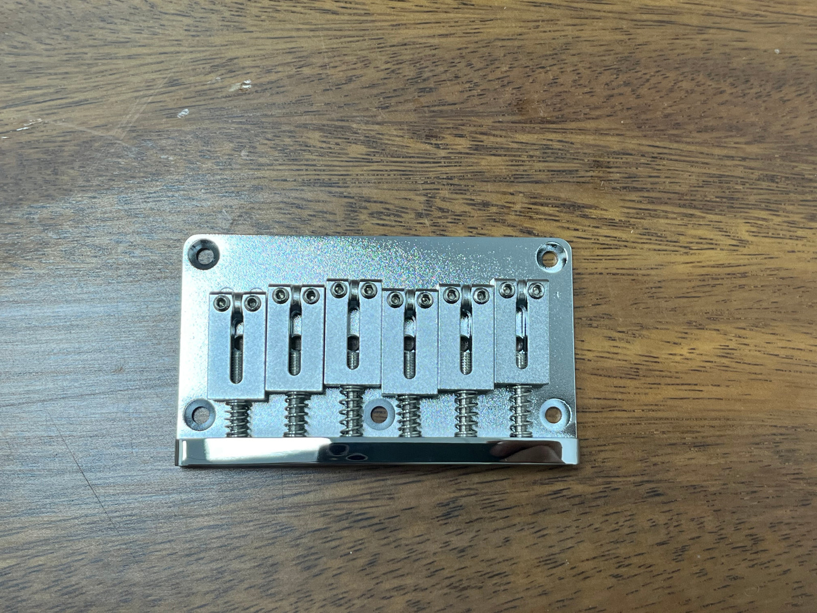ALL Brass 6-string Guitar Bridge 2-1/16" Chrome — view 4
