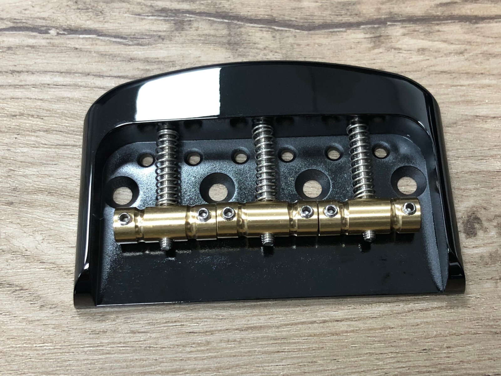 AUMSEN Short Bridge w/ Compensated Brass Saddles for TL Guitar BLACK — view 4