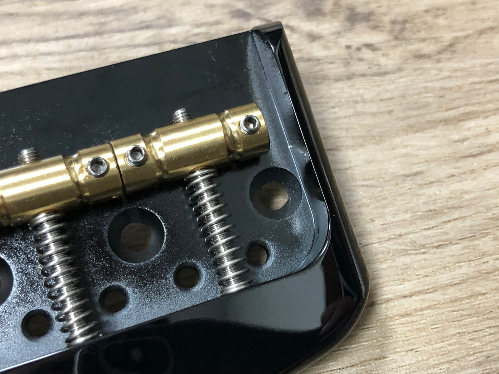 AUMSEN Short Bridge w/ Compensated Brass Saddles for TL Guitar BLACK — view 5