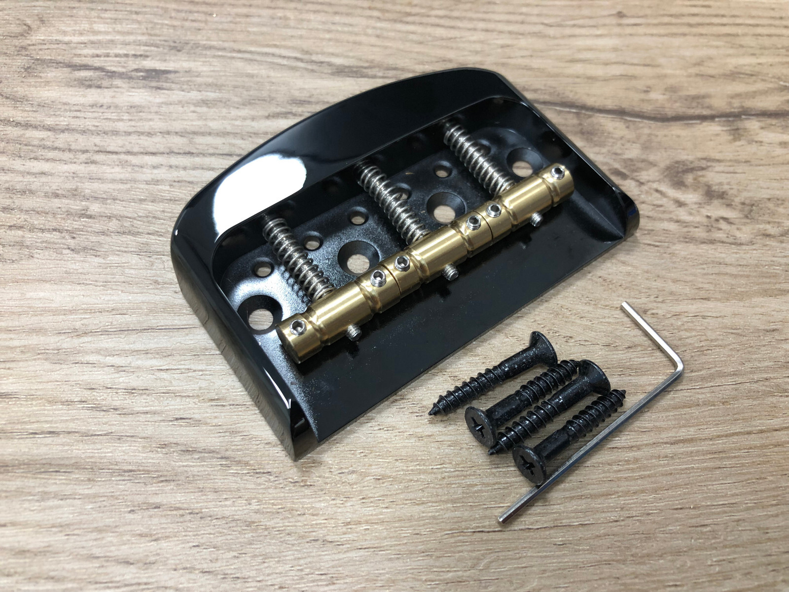 AUMSEN Short Bridge w/ Compensated Brass Saddles for TL Guitar BLACK — view 6