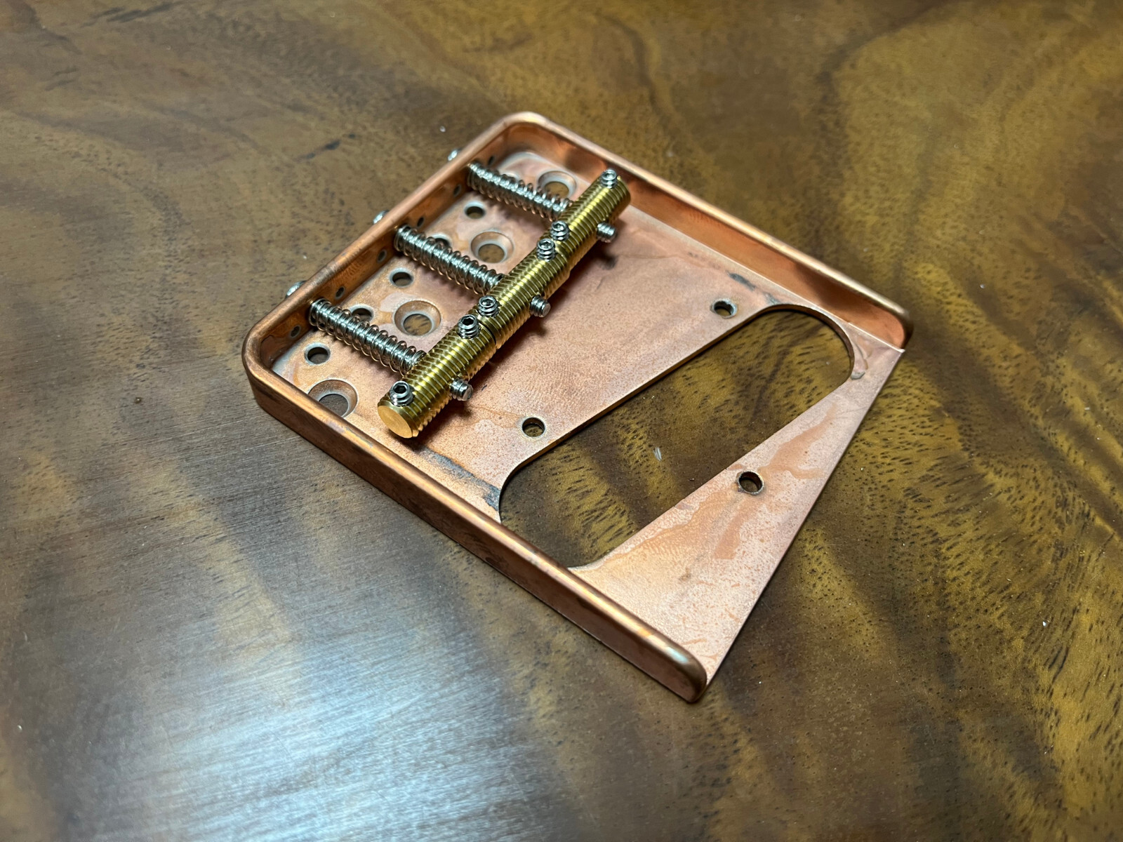 Aluminium Telecaster® Bridge-Tele Knurled Brass Saddle — view 2