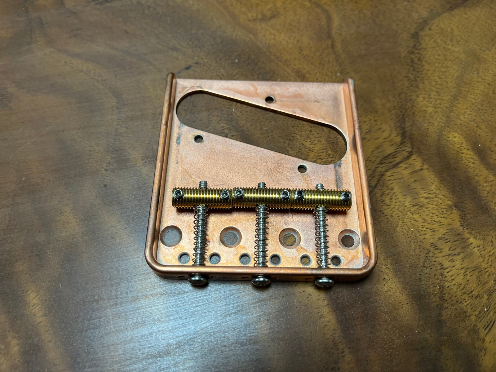 Aluminium Telecaster® Bridge-Tele Knurled Brass Saddle — view 4