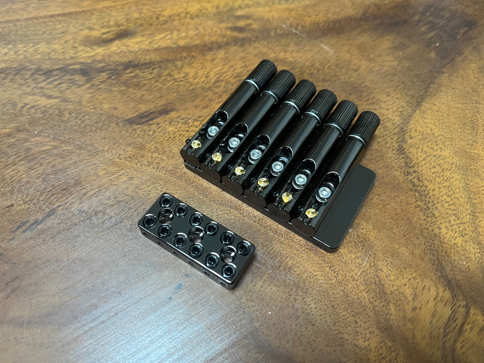 Guitar Parts 6-String Headless Guitar Bridge - Cosmo Black — view 2
