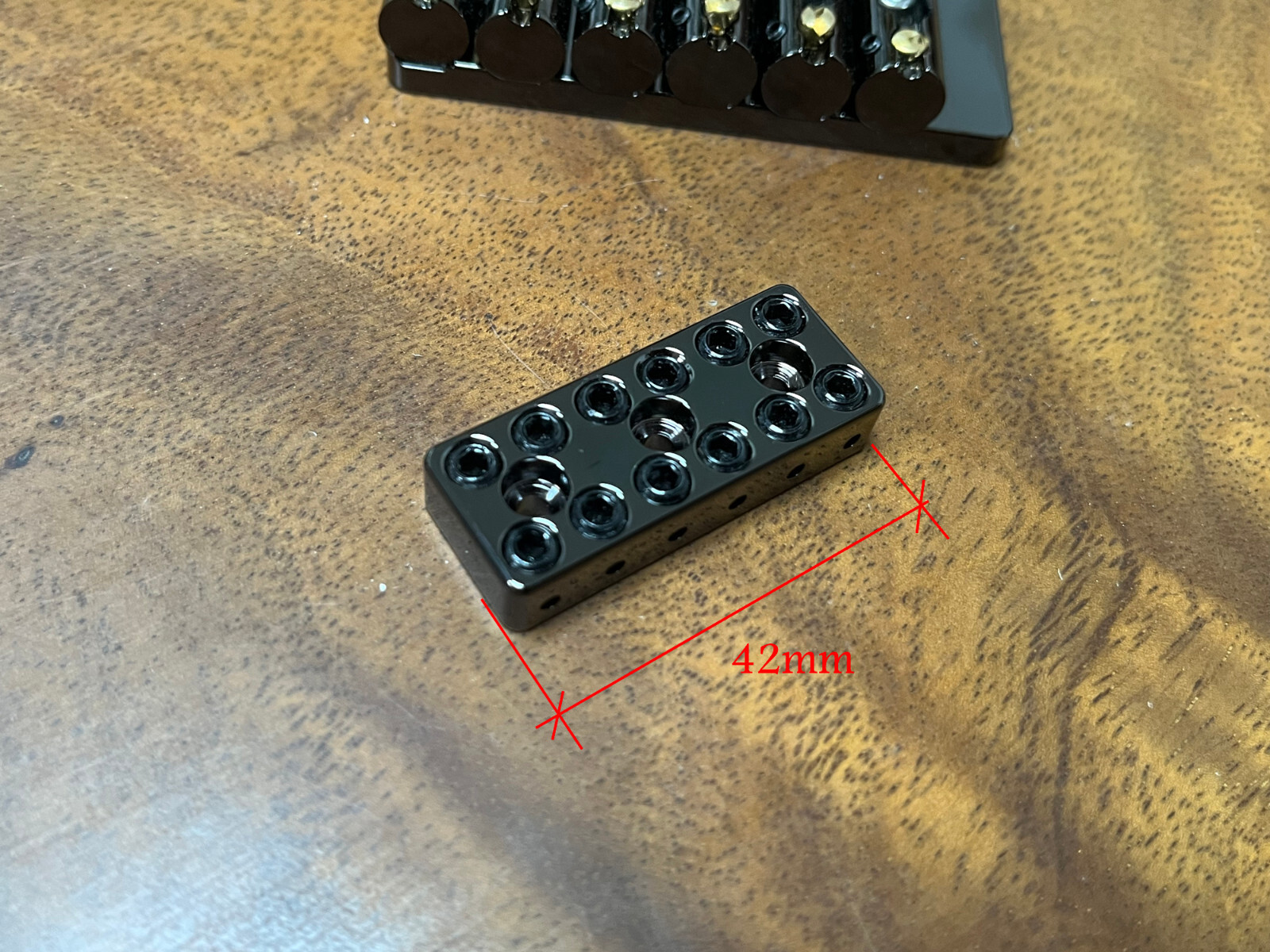 Guitar Parts 6-String Headless Guitar Bridge - Cosmo Black — view 6