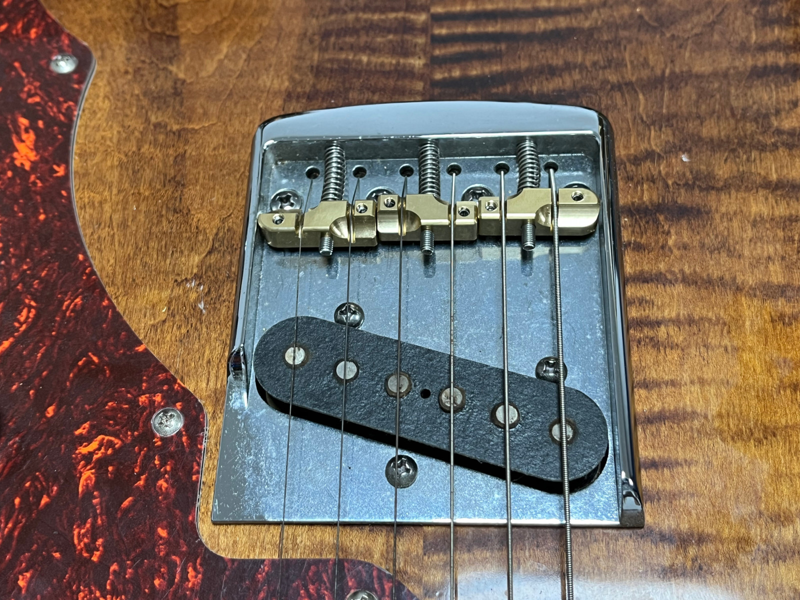 Aumsen Tele Conversion Bridge Compensated Brass Telecaster Saddles — view 4