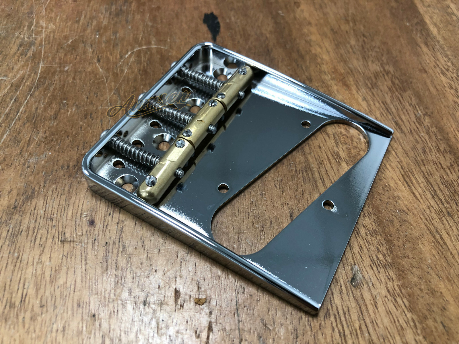Aluminium Telecaster® Bridge-Tele Brass Compensated Saddles — Aumsen CNC-machined bridges & tailpieces