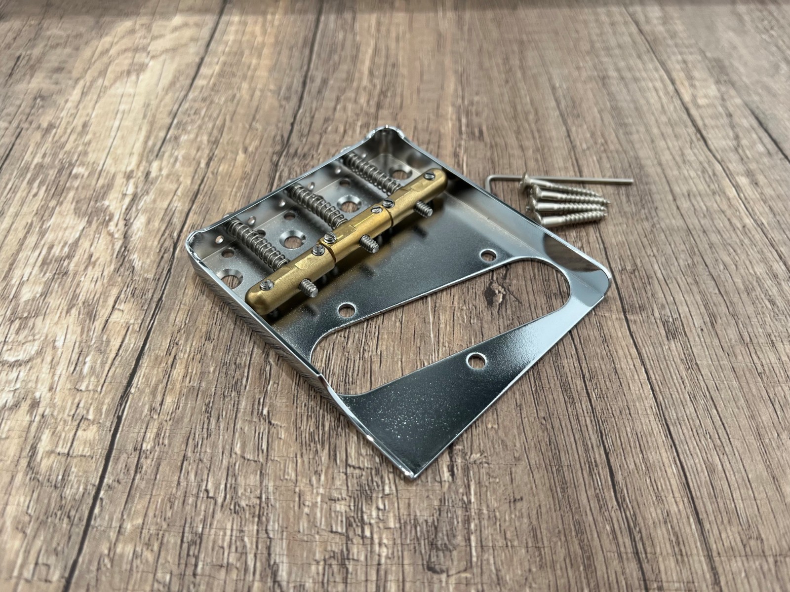 Vintage Telecaster 3 Copper Saddle Tele Bridge Chrome for Fender AmericanGuitar — Aumsen guitar part