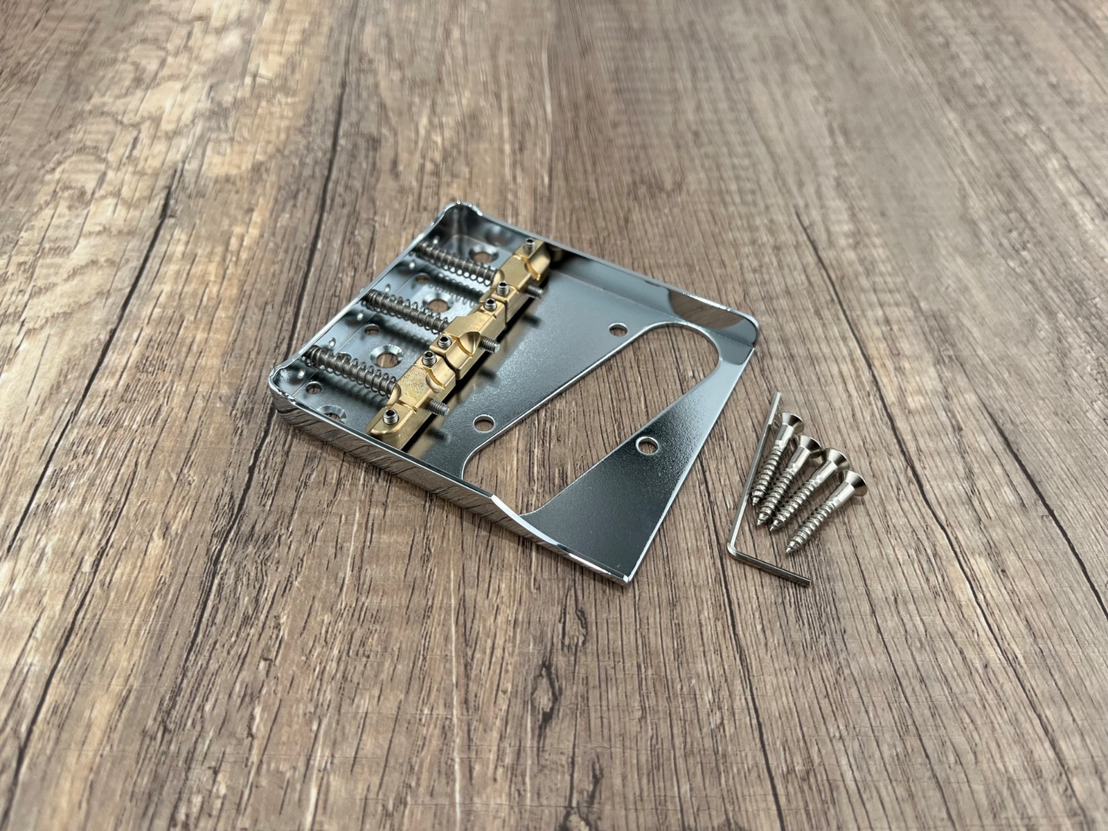Vintage Telecaster Tele Bridge Chrome for Fender - Compensated Saddles — Aumsen guitar part