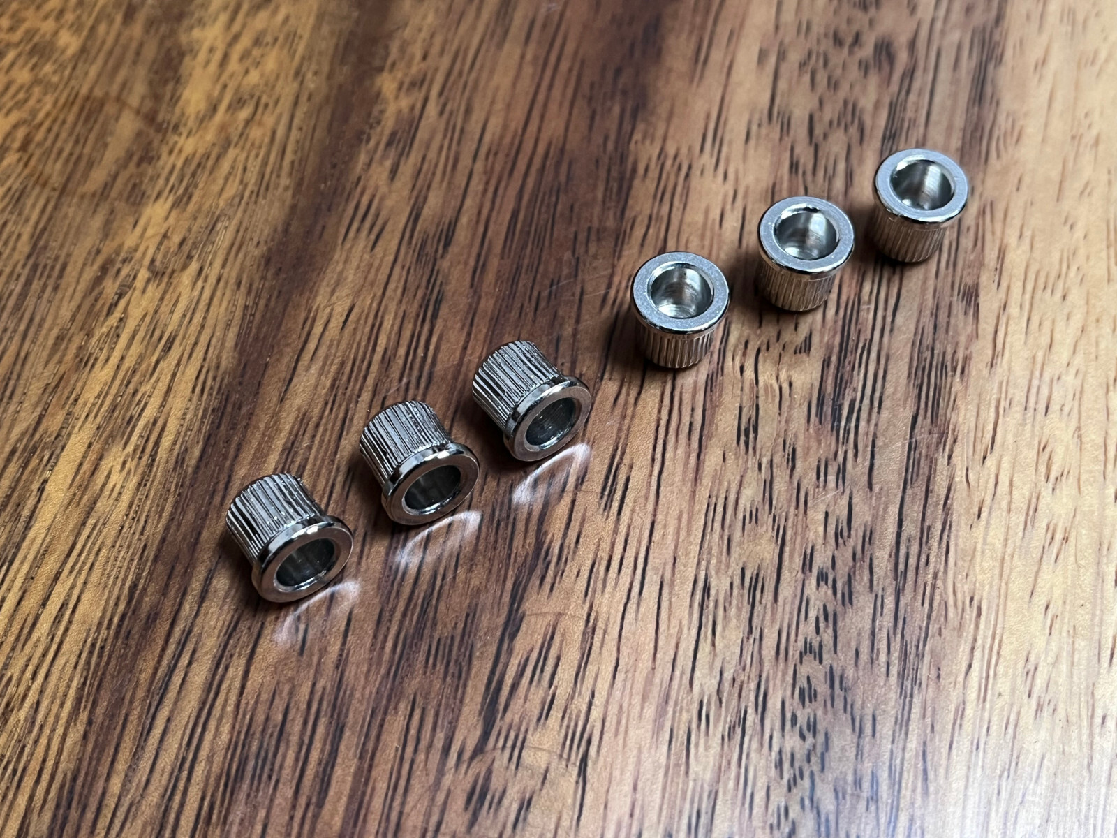BRASS String Body Ferrules for Fender Telecaster/Tele - NICKEL — view 4