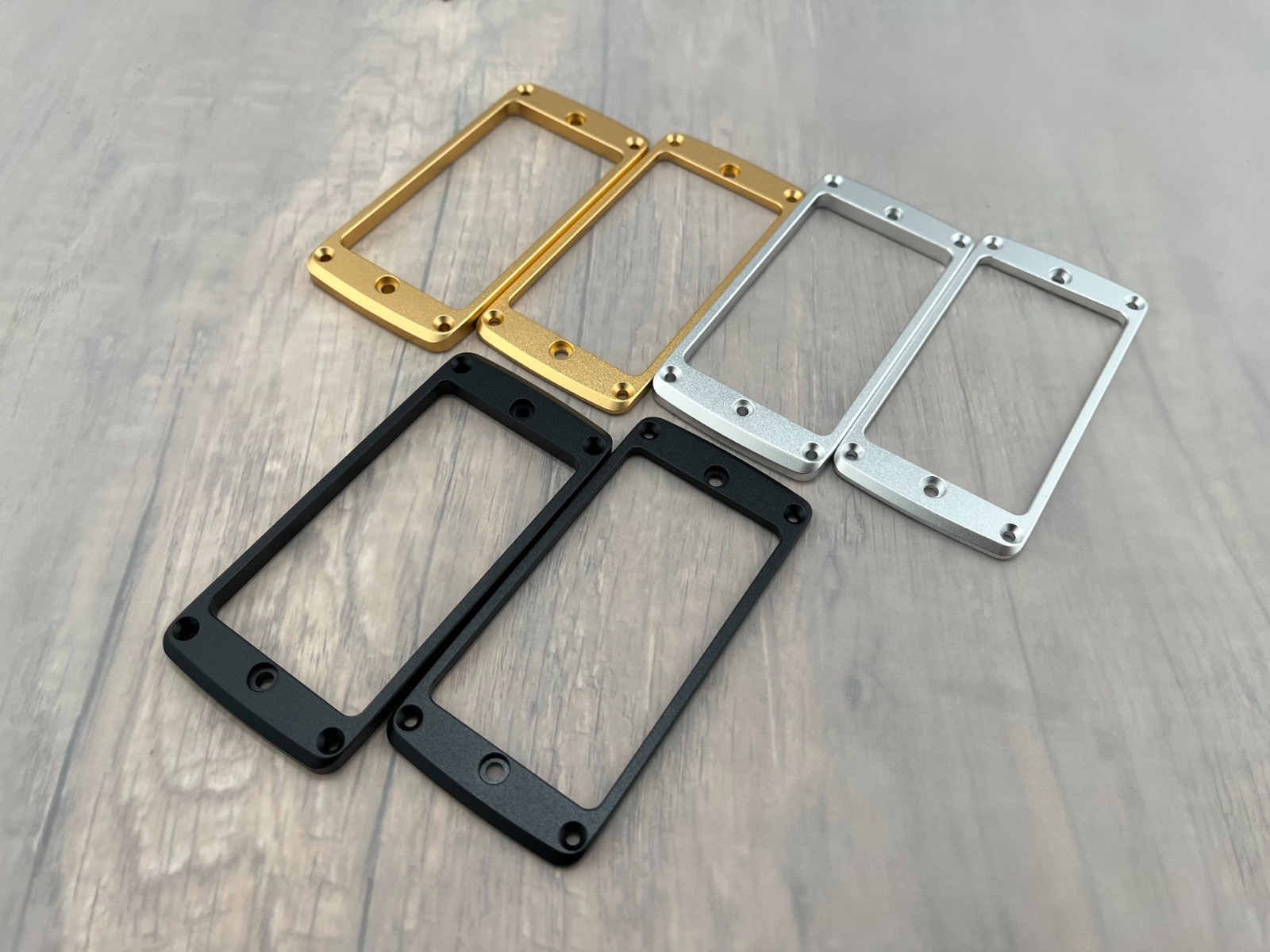 Neck and Bridge Aluminium Humbucker Pickup Rings - Flat Bottom Pair — Aumsen guitar part