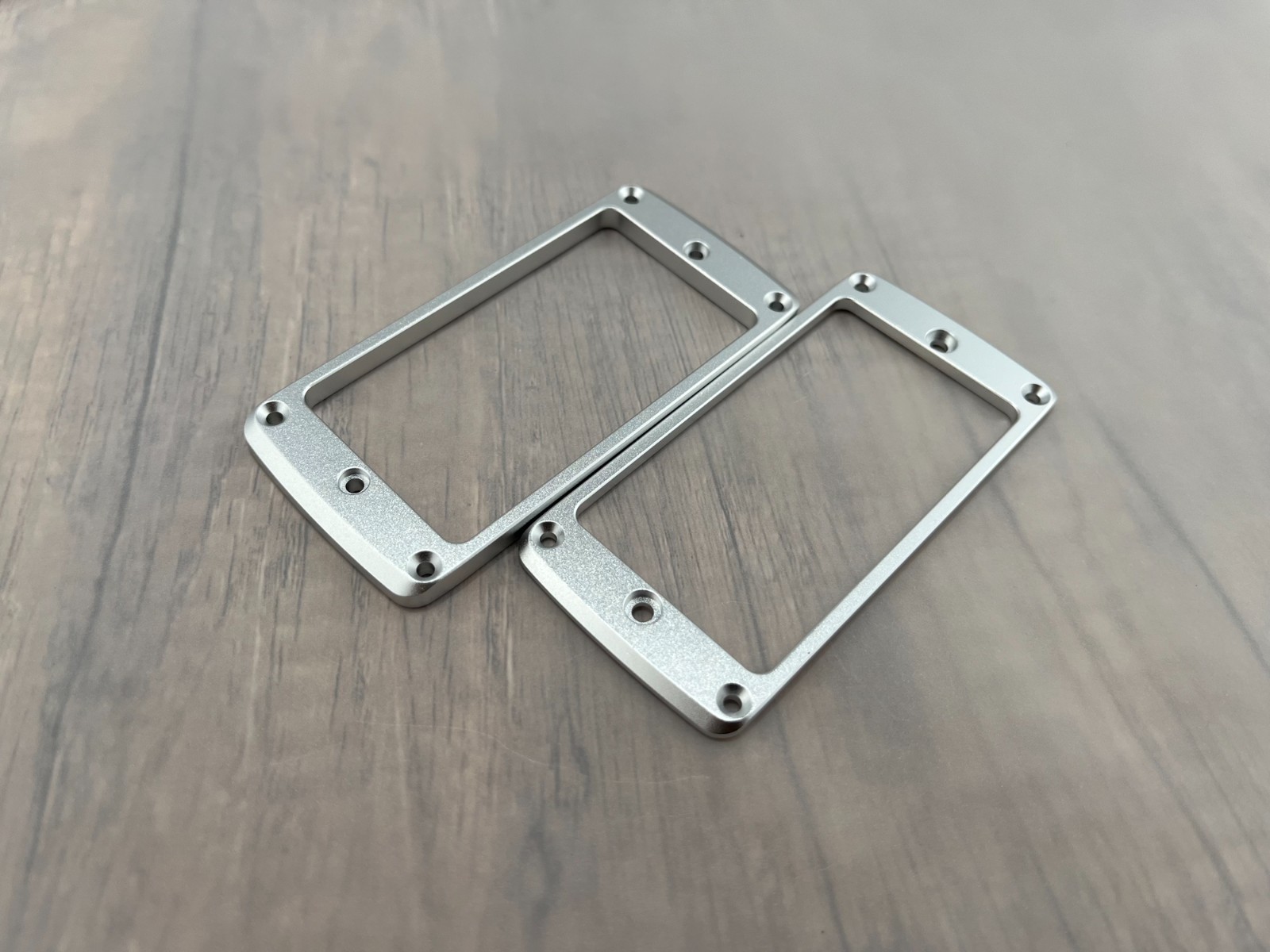 Neck and Bridge Aluminium Humbucker Pickup Rings - Flat Bottom Pair — Black — view 2